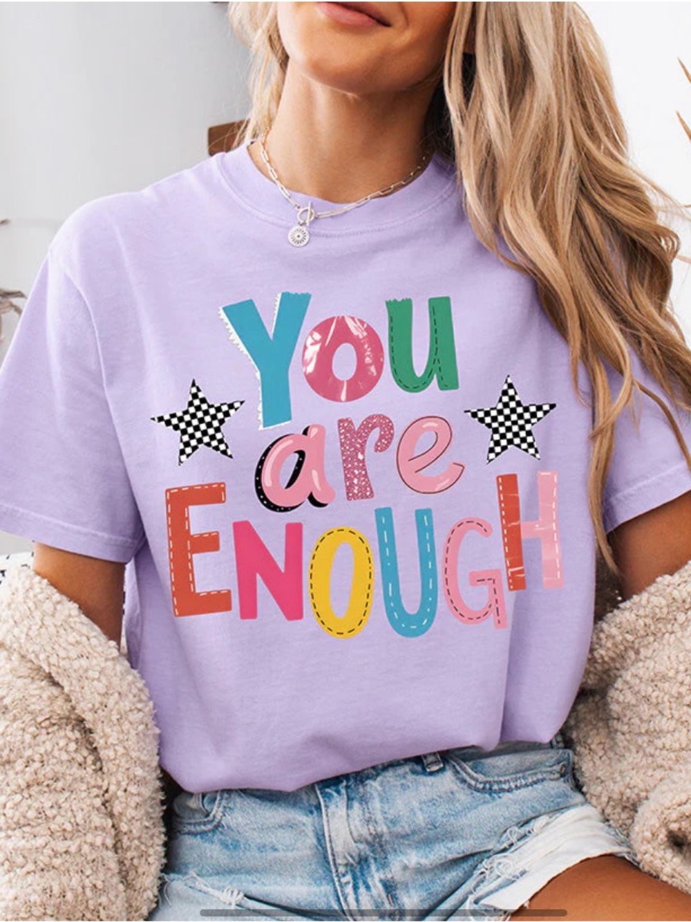 You Are Enough Lavender Graphic Tee